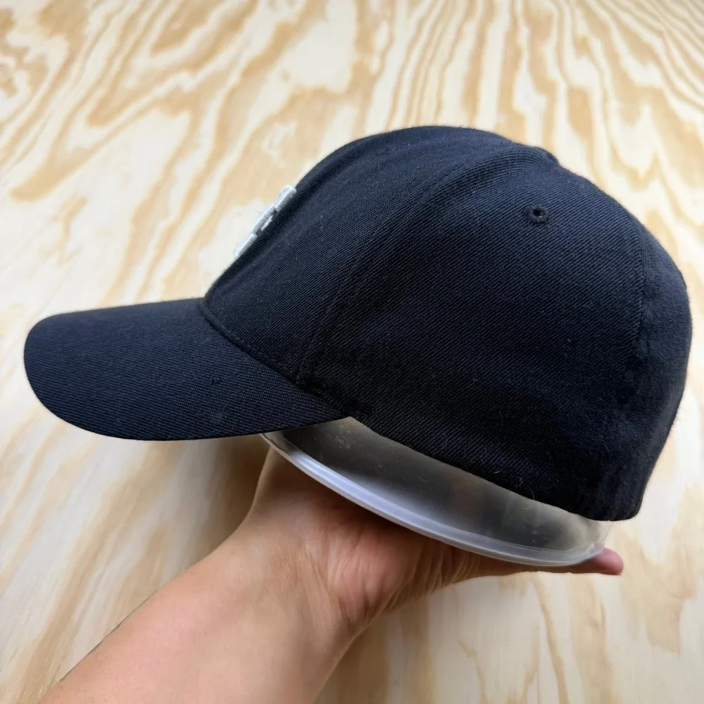 DC Shoes Hat Baseball Cap L/XL Flexfit Black White Logo Fitted Skater‎ Y2K